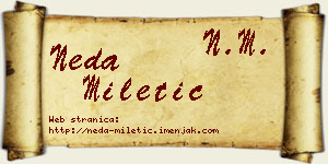 Neda Miletić vizit kartica